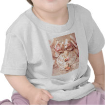LACE HEART, ROSES & PEARLS by SHARON SHARPE T-shirts