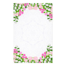 Lace Hydrangea Flowers Stationery