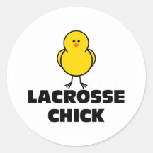 Lacrosse Chick Round Stickers