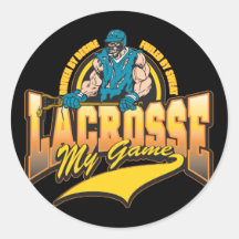 Lacrosse My Game Round Stickers
