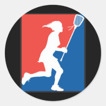 Lacrosse Round Sticker