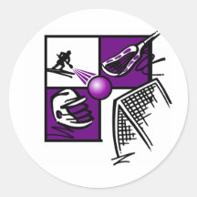 Lacrosse Round Sticker