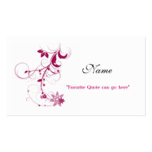 Ladies Swirl Design Profile Card Business Cards