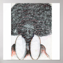 lady afro print