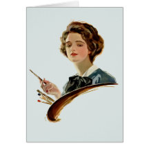 Lady Artist Greeting Card