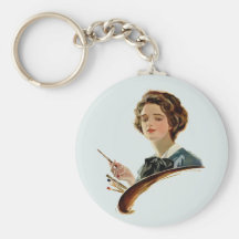 Lady Artist Key Chain