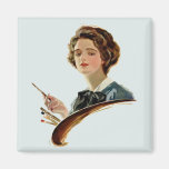 Lady Artist Refrigerator Magnets