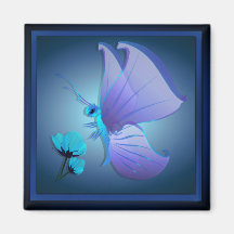 Lady Blue Butterfly Magnet