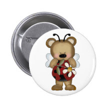 Lady Bug Baby Bear With Daisy Button