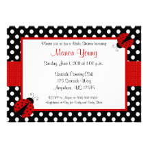 Lady Bug Baby or Bridal Shower Invitation