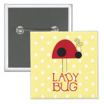Lady Bug Square Button
