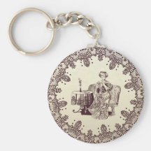 lady drinks tea keychains