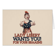 Lady Liberty Zombie Walk Greeting Cards