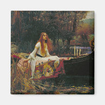 Lady of Shalott with Flowing Hair Fridge Magnets