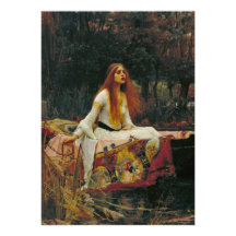 Lady of Shalott with Flowing Hair Custom Announcement