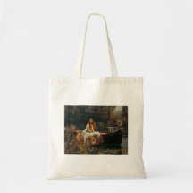 Lady of Shalott with Flowing Hair Tote Bags