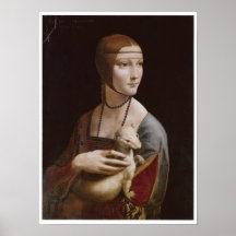 Lady with an Ermine, Leonardo da Vinci, 1485 Print