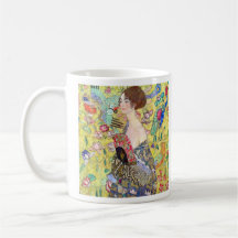 Lady with fan by Gustav Klimt Coffee Mug