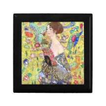 Lady with fan by Gustav Klimt Gift Box