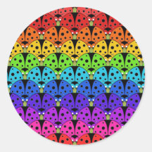 Ladybird Rainbow Round Stickers