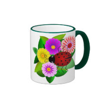 Ladybug and Flowers Mug