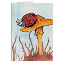 Ladybug and Mushroom Greeting Cards