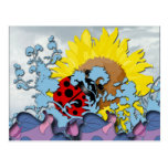 Ladybug and Sunflower Post Card