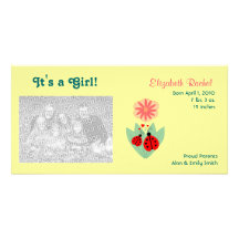 Ladybug Baby Announcement Photo Cards