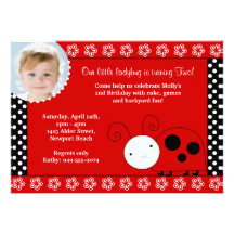 Ladybug Birthday Invitation