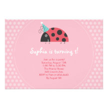Ladybug Birthday Invitations