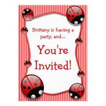 Ladybug Birthday Party Invitation