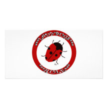 Ladybug button custom photo card