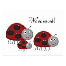 Ladybug Change of Address Cards Post Card
