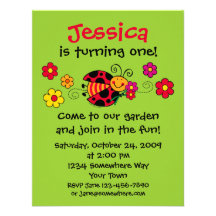 Ladybug Cute As A Bug Custom Invitation