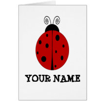 LADYBUG design customised with ANY NAME Cards