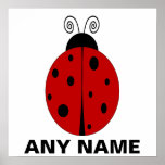 LADYBUG design customised with ANY NAME Poster