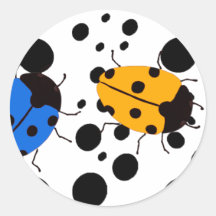 Ladybug Dots Round Sticker