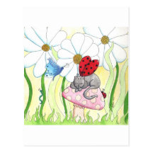 Ladybug Fairy Cat Post Card