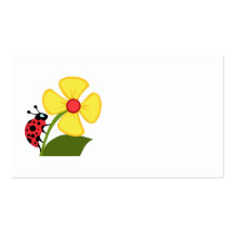 Ladybug Flower Business Cards