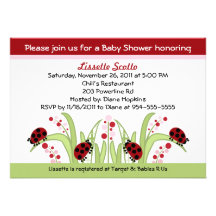 Ladybug Garden #2 Baby Shower Invitations