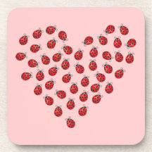Ladybug Love Heart Coasters