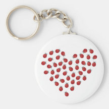 Ladybug Love Heart Key Chains