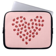 Ladybug Love Heart Computer Sleeves