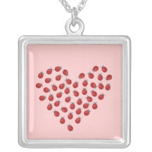 Ladybug Love Heart Pendant