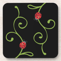 Ladybug on Vine Drink Coaster