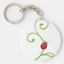 Ladybug on Vine Keychain