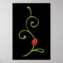 Ladybug on Vine Poster