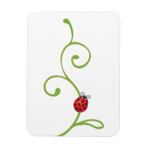 Ladybug on Vine Rectangular Magnet
