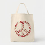 Ladybug Peace Symbol Canvas Bags