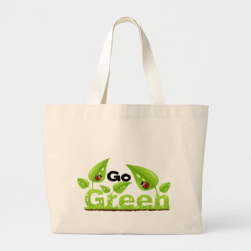 Ladybug Think  Green Bag